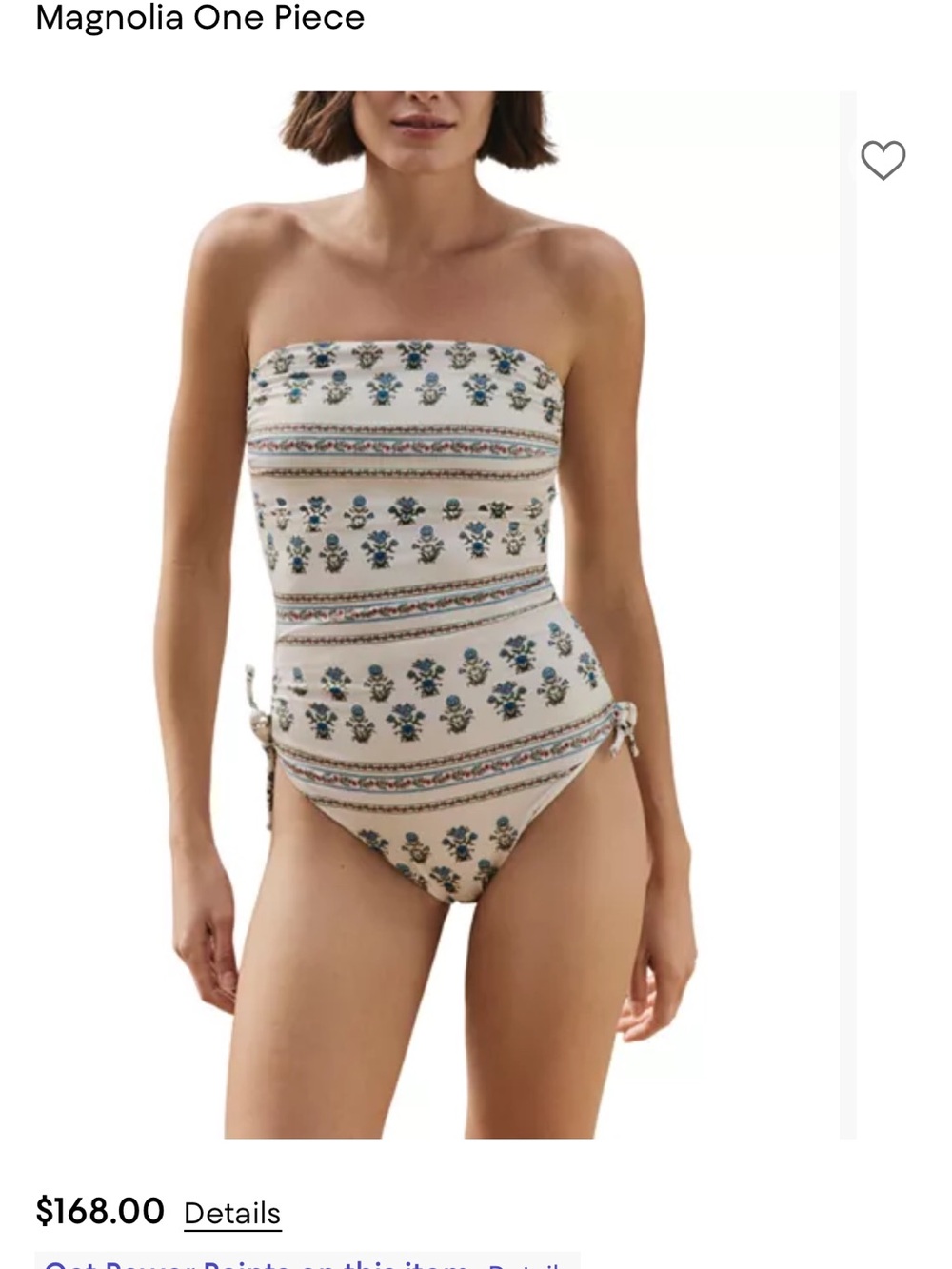 HERMOZA Magnolia One Piece Swimsuit in Cream with Blue Floral Print